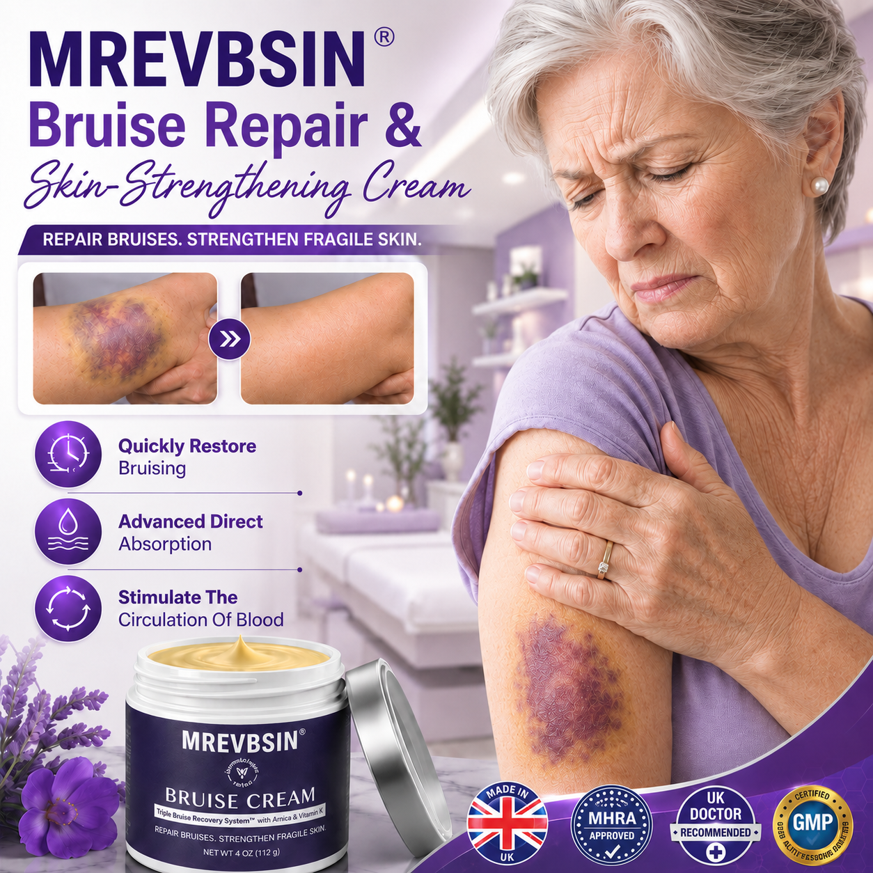 💥100K+ SOLD◻️ 𝐌𝐑𝐄𝐕𝐁𝑺𝑰𝑵® NEW Upgraded Bruise Repair Cream | Skin-Strengthening Formula for Easily Bruised Skin